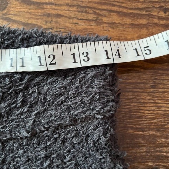 Aerie fuzzy Grey Cozy Knit Sherpa Marshmallow Lounge Pants Size S Straight Leg - Picture 4 of 13